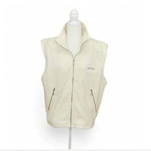 💜 VINTAGE SDI White/Cream  Fleece Golf Vest (M)